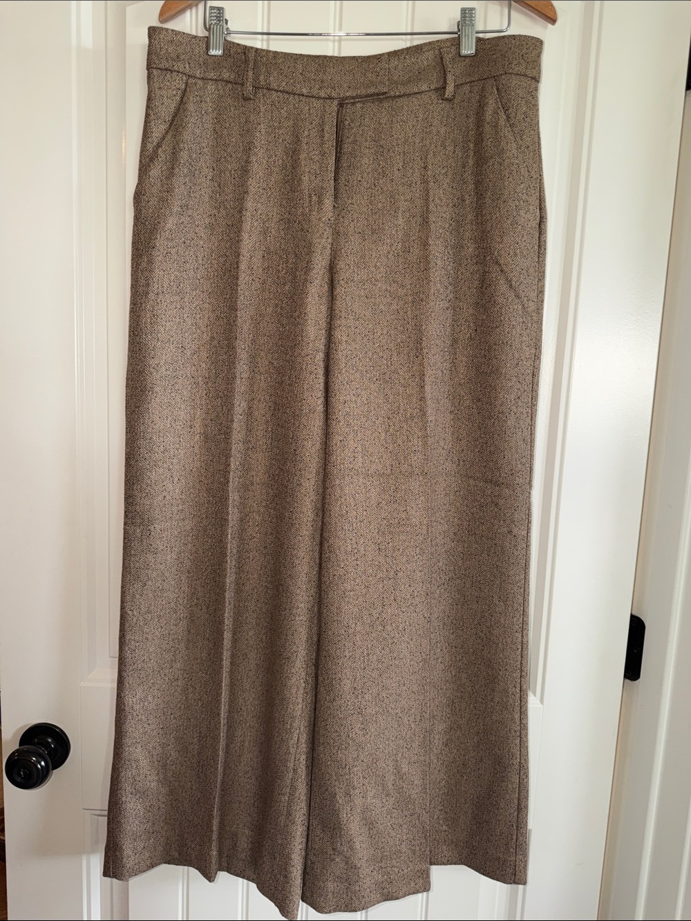 Express Wide Leg Pants in Brown Tweed
